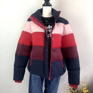 Boden Color Block Multicolored Goose Down Puffer